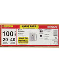 Rock Solid 100 Amp 120 240 Volt Electrical Load Center With 20 Spaces And 40 Circuits Combination Mount main breaker panel box packaging.