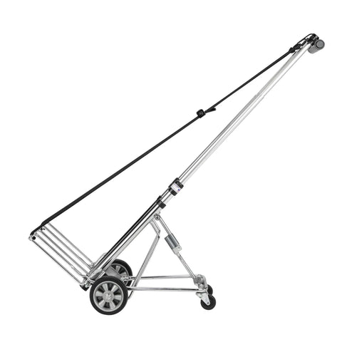 Remin Kart A Bag Tri Kart Heavy Duty Utility Cart with telescopic handle and steel frame, side view showing wheels and structure.