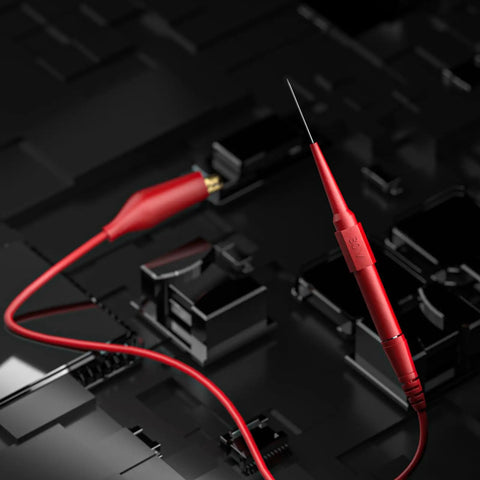 Red Back Probe Kit With Banana Plug To Copper Alligator Clips For Automotive Test Leads Set on black background