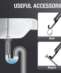 50Ft Sewer Camera With Dual Lens Borescope And Light 4.3 Inch HD Drain Endoscope accessories, hook and magnet demo