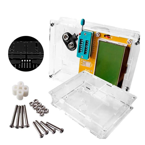 Pro Grade All In One Mega328 Transistor Tester With Case LCR Meter components and transparent housing