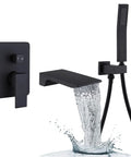 Wall Mount Shower System With 10 Inch Square Rain Head Single Handle Matte Black Faucet Trim Kit Premium Brass Construction Easy Install Modern Bathroom Upgrade