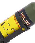 Close-up of Green Mini Fire Extinguisher Scale Accessory for RC Cars Axial SCX10 WPL MN Series with detailed label.