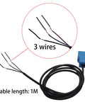 Inductive Proximity Sensor Switch 4mm Sensing Range NPN Normally Closed NC Output 3 Wire DC 10 To 30V 5 Pack Iron Detection cable view