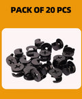 Heavy Duty Cam Locks And Eccentric Furniture Fasteners, 20 Pc Zinc Steel Set in rust-resistant black finish, showing 20 cam connectors.