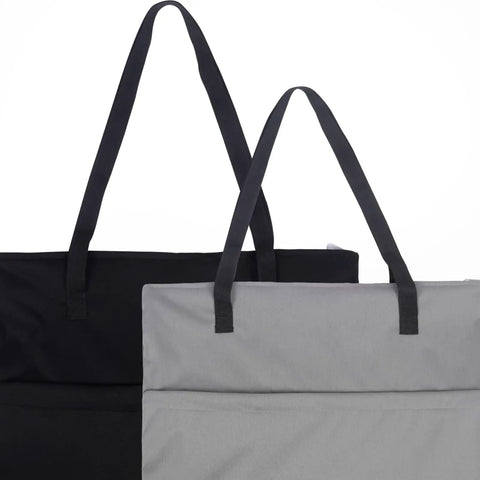 2 Pack Large Wet Dry Bag For Cloth Diapers Waterproof Hanging Organizer With Double Zippered Pockets 25x18 Inches Black And Grey