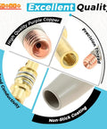 Close-up of Complete 14 Piece MIG Welding Tips Kit With Non Stick Coating For Slag Protection showing copper tips and nozzle