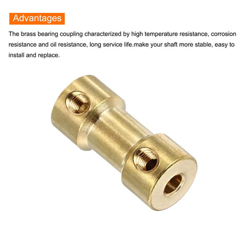 5 Pack 3mm To 3mm Brass Shaft Coupler Connector With Screws And Hex Wrench For RC Cars Wheels Shafts And Motors Durable Brass Joint