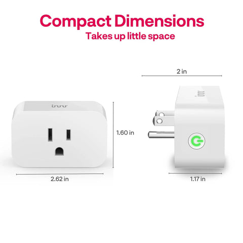 Zigbee Smart Plugs 2-Pack For Home Automation That Plays Nice With Philips Hue Alexa And SmartThings compact size dimensions