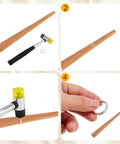 Ring Sizer Mandrel Measuring Tool Kit For Jewelry Making, All In One Gauge Set With Wood Cone, Rubber Mallet, Finger Size Sticks