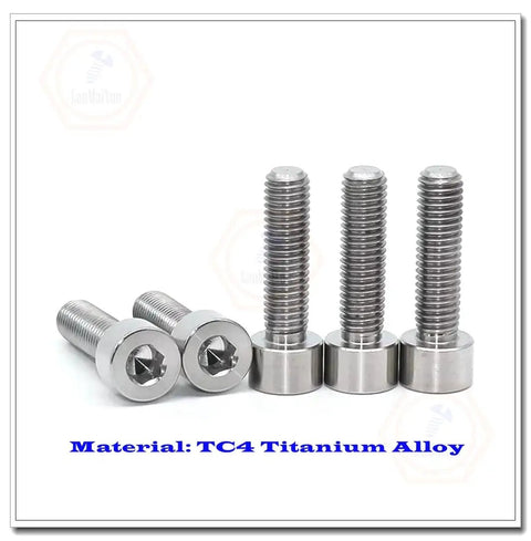 Premium M2 X 10mm Titanium Socket Cap Screws With Hex Allen Drive Built Tough For Model Airplanes And Custom Diy Projects Hella Durable Rust Proof Fastener Set Of 6 Pieces - Close-up of silver titanium screws.