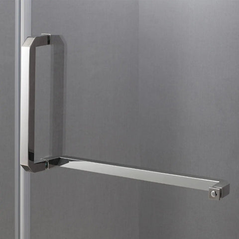 Back To Back Shower Door Pull Handle Stainless Steel Chrome Heavy Duty Double Sided Barn Door Style with Push Button installed