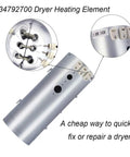 Dryer Heating Element Kit 134792700 With High Limit Thermostat 3204267 And Thermal Limiter 137032600, close-up of coils.