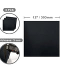 Black Phenolic Sheets Pack Of Three 12x12 Inch Panels 1/8 Inch Thick Laminated Resin Plate Board For Electronics Fixtures DIY Projects Crafts And Pro Grade Crafting, 3 pcs 12x12 inch, 3 mm