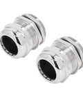 Two Ni Plated Brass Cable Gland Cord Grip Stress Relief Kit Two Pack IP68 Waterproof Glands on white background
