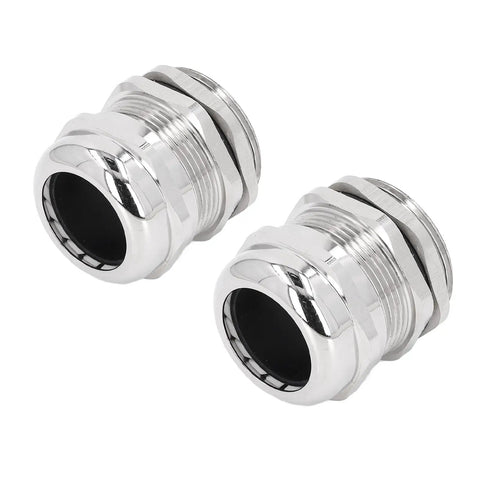Two Ni Plated Brass Cable Gland Cord Grip Stress Relief Kit Two Pack IP68 Waterproof Glands on white background