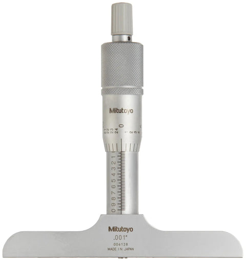 Vernier Depth Gauge Micrometer Style Pro Grade 0 To 1 Inch Range With 0.001 Inch Graduation showing vertical measurement scale