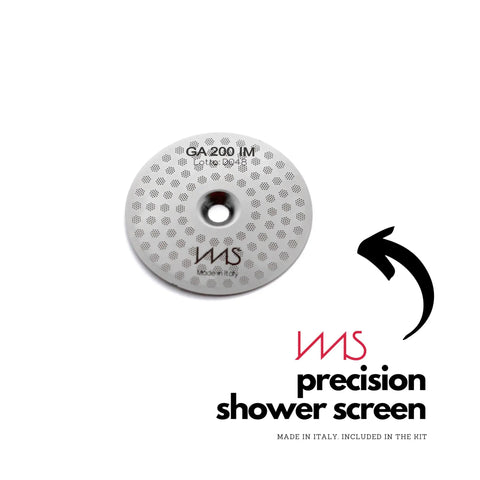 Pro Grade Espresso Shower Screen Kit With IMS Precision Screen, Brass Holder, Cafelat Silicone Gasket And Screws, Polished Finish For Home Coffee Machines