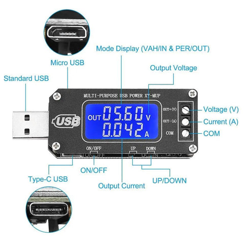 USB DC-DC Step Up Down GoTo Power Regulator Module 3.5V-12V To 1-24V 2-3W Boost Buck Converter With Digital Display
