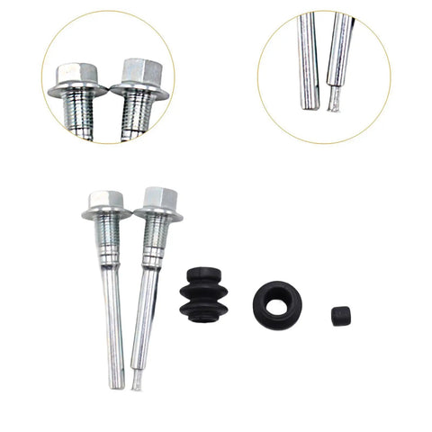 Top Notch Rear Disc Brake Caliper Slider Pin Kit Featuring Durable Metal and Rubber Bushings With Guide Pin Boot For Smooth Gliding And Reliable Stopping Power That Saves You Big Bucks On Repair Bills, metal pins