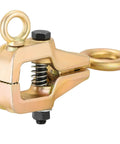 Close-up of NATGAI Auto Body Repair Pull Clamp, gold finish, 5-ton 2-way frame clamp