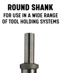 Eleven Sixteenth Inch Bridge Construction Reamer With Half Inch Shank DWR Series with text about round shank use