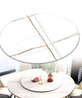 Holy Grail 360 Degree Rotating Serving Tray Heavy Duty Stone Lazy Susan Turntable With Flawless Spin visible on modern dining table.