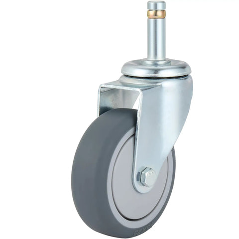 Heavy Duty Swivel Caster Wheels Set Of 4, 3 Inch TPR Rubber Rollers With 7/16 Inch Stem, showing a single swivel wheel detail.