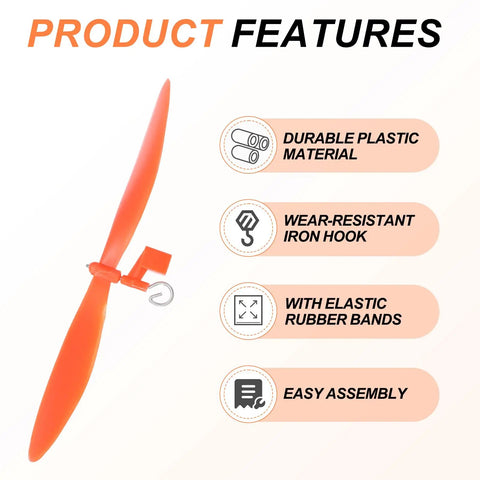 Red 6 Inch Plastic Propeller Blades With Hooks For Helicopter Kits Fold Resistant Pack Of 30 Totally Ideal For STEM Projects RC Planes
