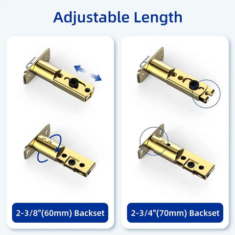 Front Entry Door Handle Set With Single Cylinder Lever In Satin Nickel Finish For Exterior Or Interior Use Compatible With Left Or Right Handed Doors Adjustable bolt backset 2-3/8 and 2-3/4 inches