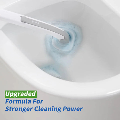 Disposable Toilet Brush With Holder For Deep Clean Toilet Bowl, 14 Refills Included in action cleaning toilet bowl