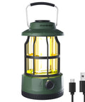 LED Camping Lantern With USB C Rechargeable Battery Stepless Dimming Vintage Portable Light with USB cable