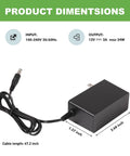 Dimensions of 12V 2A Power Supply AC Adapter Two Pack 24W DC Converter for LED Strip Lights CCTV Cameras Monitors Breast Pumps