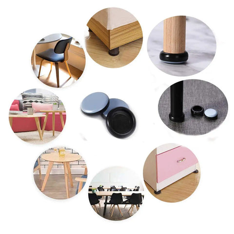 24 Pack 1 Inch Round Chair Leg Sliders Floor Protectors For Carpet Hardwood Tile Slick Glide Furniture Movers No Scratches