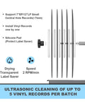 Six Liter Ultrasonic Vinyl Records Cleaner With Heating Function For Lp Ep And Seven Inch Media showing I/O and cleaning setup.
