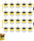Industrial Grade Construction String Lights LED For Job Sites Renovations Extendable 200 Foot Portable Lighting With Hooks And 3 Prong Plug Build A Lit Path On Walkways Patios And Outdoor Areas Connect Up To Five Sets For A Total Of 100000 Lumens showing full string and connecting hooks