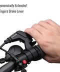 Universal Bicycle Brake Lever 4 Finger Aluminum Alloy For 22mm Handlebars Pair, ergonomic grip, hand demonstrating use