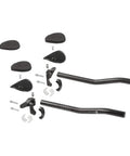 Aero Triathlon Bar For 31.8mm Handlebars With 25.4mm Extension Adapter Aluminum Black Lightweight parts layout