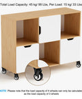 1 Inch Mini Swivel Caster Wheels 4 Pack Threaded Stem Casters M6x15mm Bolt Base on a furniture cart for smooth mobility.