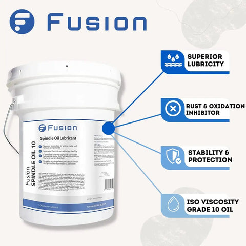 Premium ISO VG 10 Spindle Oil For High Speed Spindles And Machining Tools, Pro Grade Lubricant, 5 Gallon container with label details