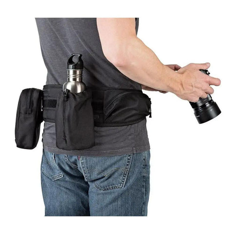 ProTactic 350 AW II Modular Camera Backpack with accessories, showing versatility for photographers on the go