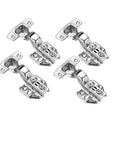 Two To Four Piece Cabinet Door Hinges With Stainless Steel Hydraulic Damper Soft Close Quiet Concealed Mounting With Screws For Wardrobe Doors