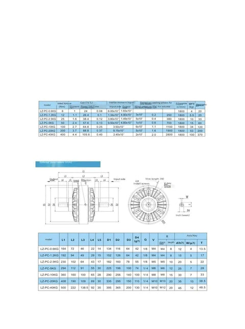 Industrial Grade Powder Clutch And Brake System With LZ PC 0.6KG, 150N Torque, 1800 R/min Drive technical specifications.