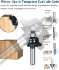 37 Pack Router Bits Set For Panel Cabinet Doors Rail And Stile 1/4 Inch Shanks Wood Milling Tool Kit C3 carbide cutter diagram