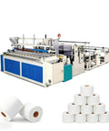 Compact Toilet Paper Making Machine Kickstart Your Biz With Smooth Tissue Production Line Easy Setup For Small Shops And Commercial Ventures Custom Cores with white roll stacks.