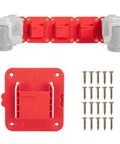 Wall Mount Tool Hanger For Craftsman 20V Drills, 5 pack with mounting screws, red plastic holder for workshop garage van.