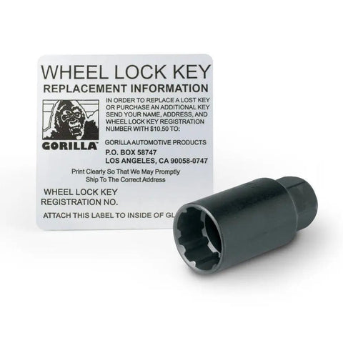 Acorn Wheel Locks Set Of 4 With Key, replacement key info and registration card, 12mm x 1.50 Thread Size