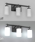 Black Vintage Vanity Light for Bathroom Industrial Wall Fixture Over Mirror with E26 US Socket on and off
