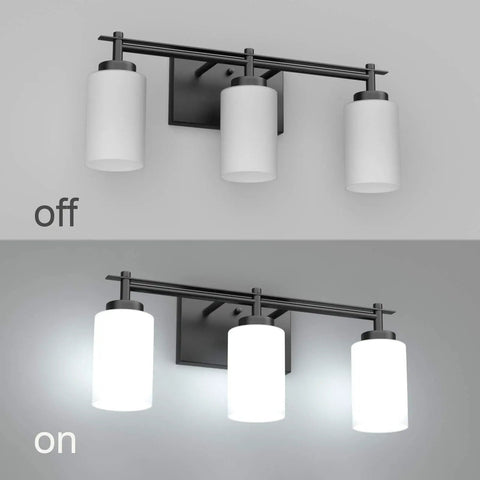 Black Vintage Vanity Light for Bathroom Industrial Wall Fixture Over Mirror with E26 US Socket on and off