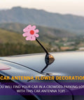 Pink Daisy Car Antenna Topper Totally Cute Aerial Ball Roof Ornament For Women And Men EVA Foam Durable Weatherproof